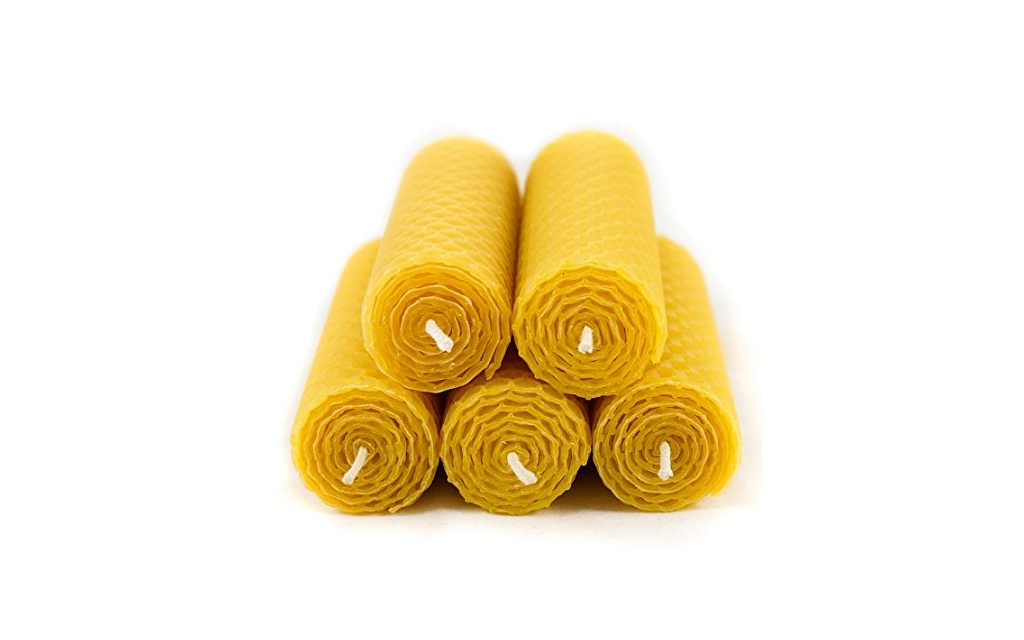 5x 100% Bienenwachs Tafelkerzen handgerollt