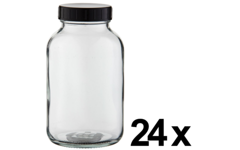 24 x Weithalsflasche 1000ml Klarglas