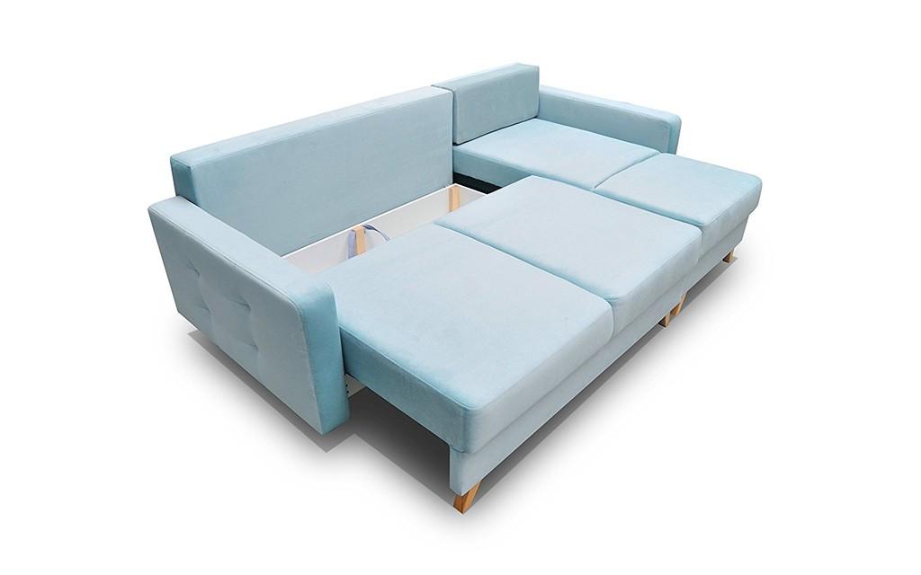 mb-moebel Eckcouch Couch mit Schlaffunktion und Bettkasten  Bild 3 von 4