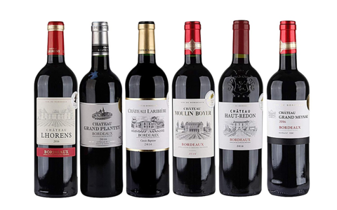 6 Bordeaux Rotweine mit Goldmedaillen Prämierung