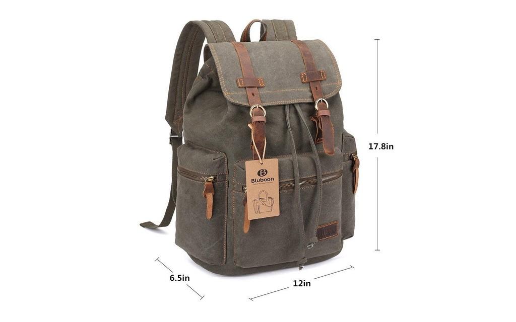 BLUBOON Vintage Canvas Softback Rucksack Image 1 from 6