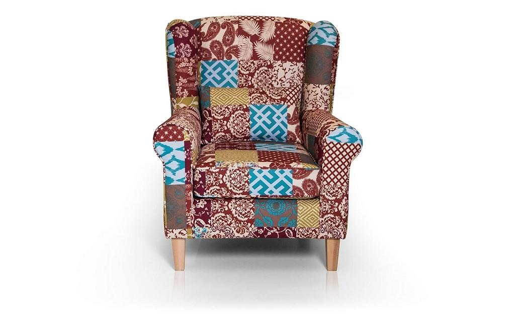 moebel-eins Wing-Chair Patchwork  Bild 1 von 3