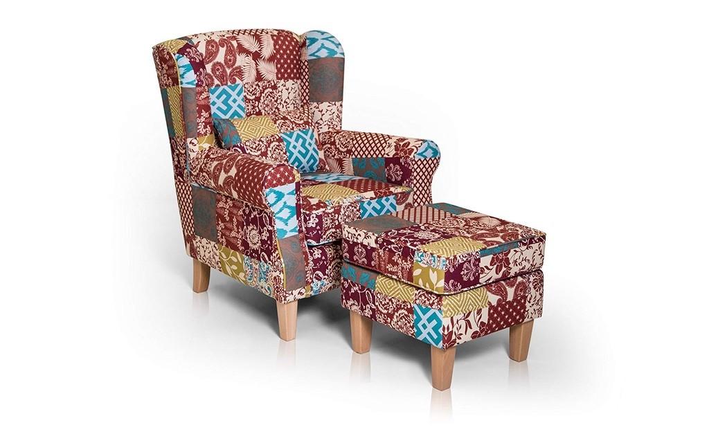 moebel-eins Wing-Chair Patchwork  Image 3 from 3