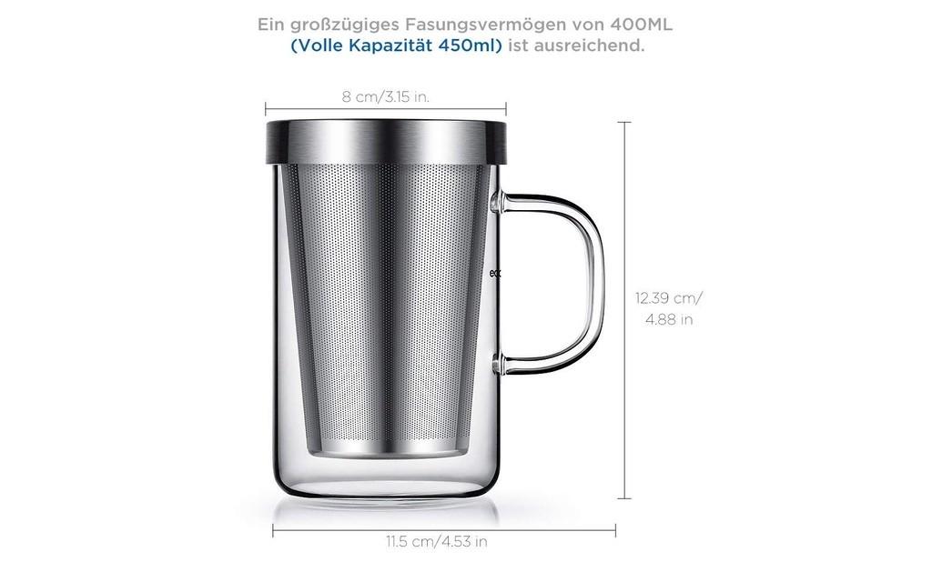 Ecooe Teeglas mit Metallsieb 500ml Image 1 from 6