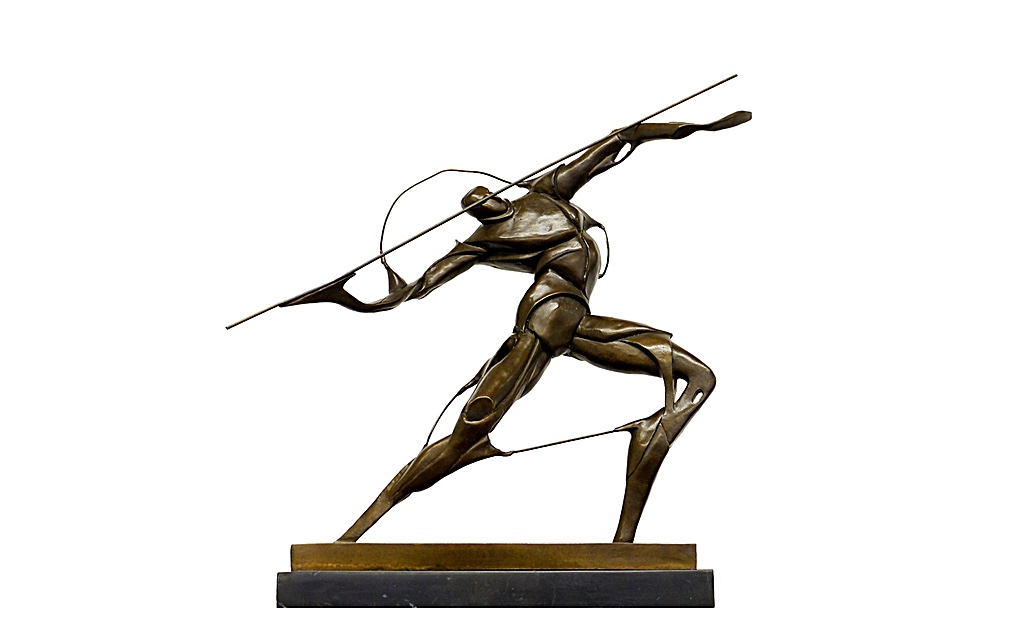 Kunst & Ambiente Bronze Skulptur "Kämpfer mit Speer"