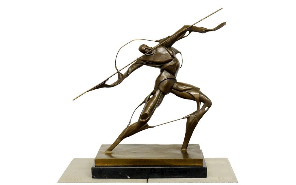 Kunst & Ambiente Bronze Skulptur "Kämpfer mit Speer" Bild 3 von 4