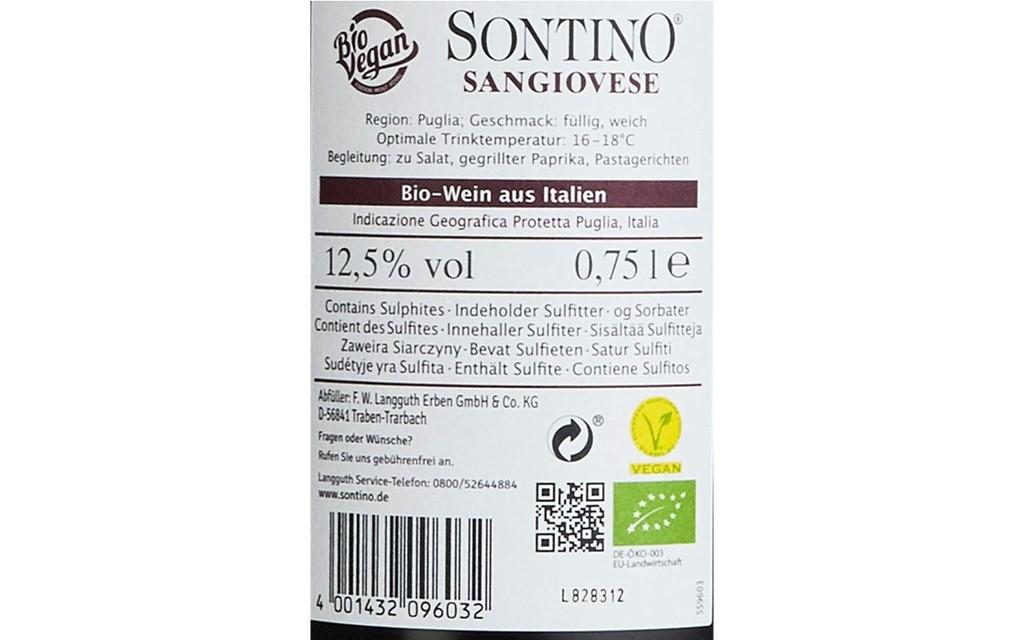 Sontino Bio Sangiovese Halbtrocken Bild 3 von 3