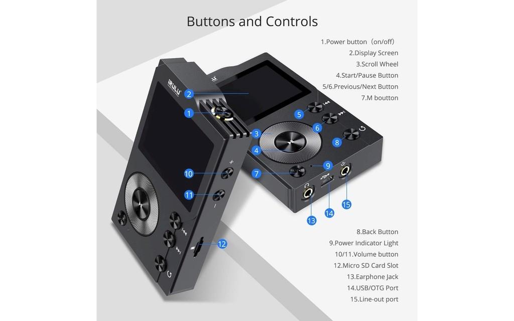 iRULU F20 Bluetooth 4.0 HiFi MP3 Player Image 1 from 7
