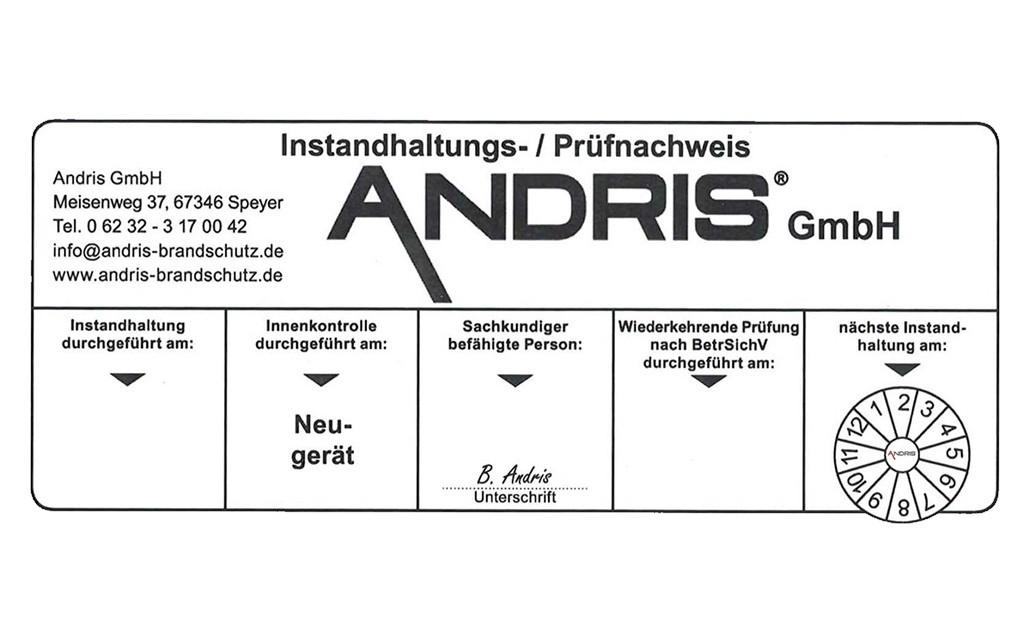 ANDRIS 2kg KFZ ABC Pulver Dauerdruck Feuerlöscher Image 2 from 6