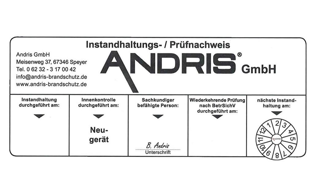 ANDRIS 2kg KFZ ABC Pulver Dauerdruck Feuerlöscher Image 2 from 6
