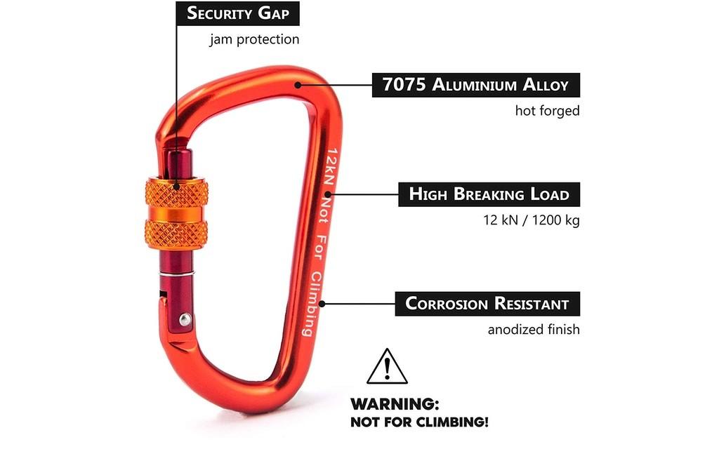 GO!elements 1200kg Materialkarabiner 2er Pack Image 1 from 4