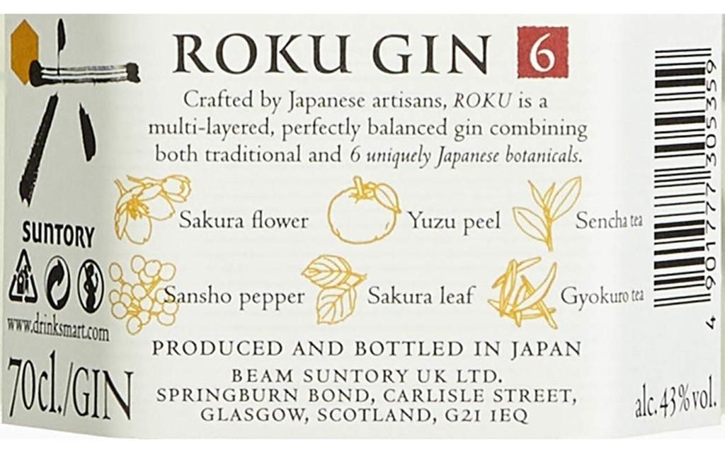 Roku Japanese Craft Roku Gin  Image 2 from 2