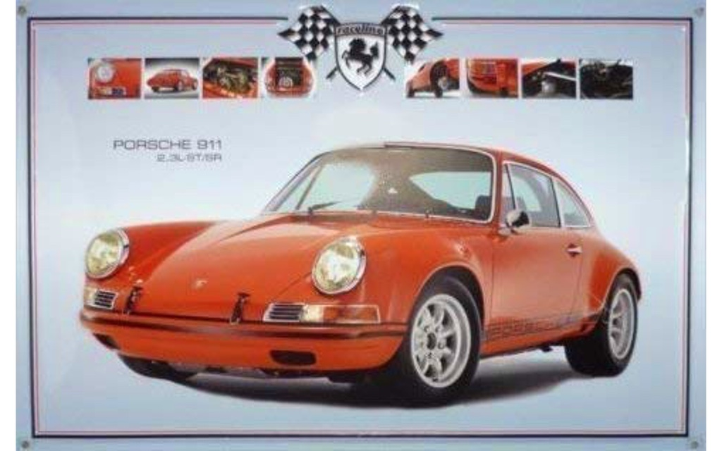 PORSCHE 911 Stahblechschild 