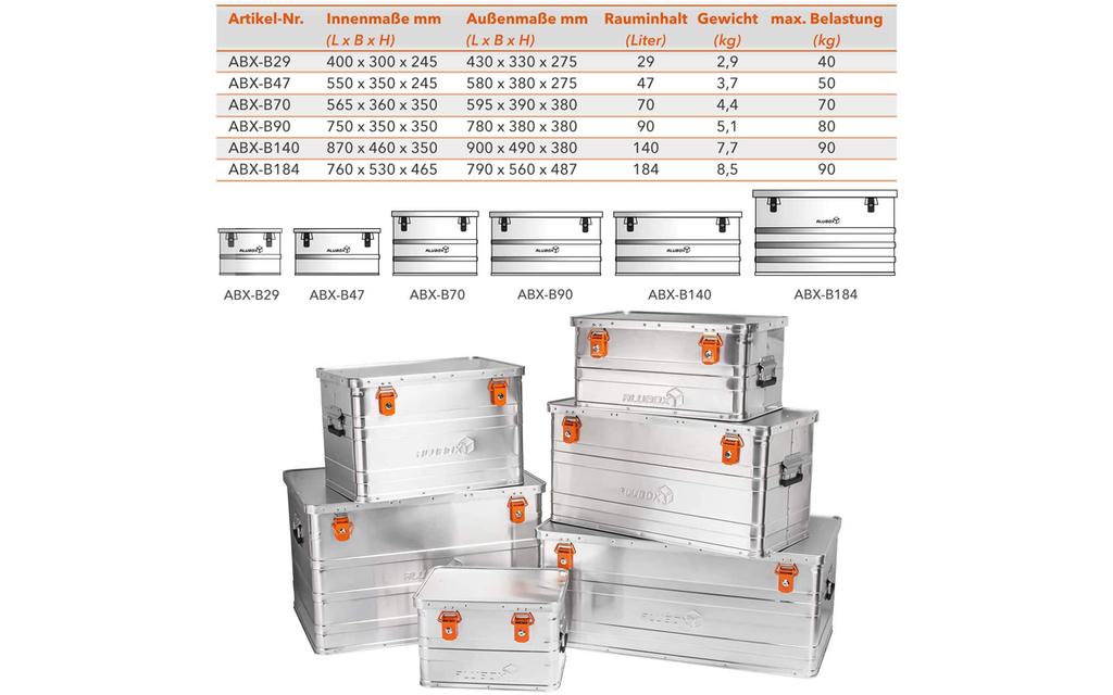 ALUBOX | B90 | Aluminium Transportbox 90 Liter Image 6 from 8