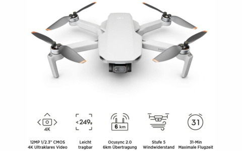 DJI Mini 2 - | Ultraleichter und faltbarer Drohnen Quadkopter