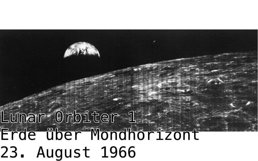 Apollo 8 Photo "Earthrise" | Erstes Bild des Erdaufgangs über dem Mondhorizont  Bild 14 von 14