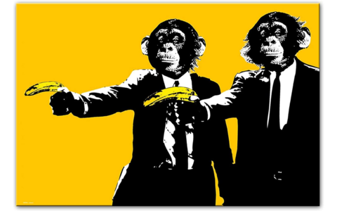ART HD Print | Lustige Affen mit Banane