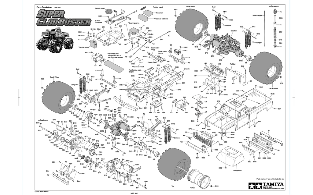 TAMIYA | Super Clod Buster RC 4x4 MONSTERTRUCK Image 12 from 13