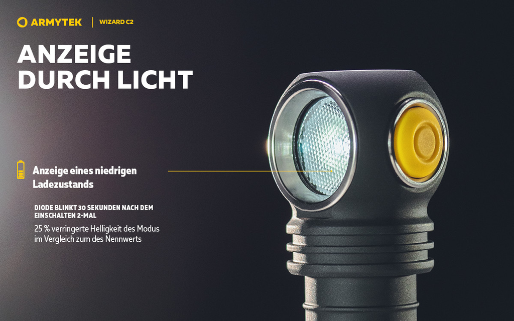 ARMYTEK | WIZARD C2 Pro Stirnlampe - Magnet USB & Warmes Licht Bild 5 von 24