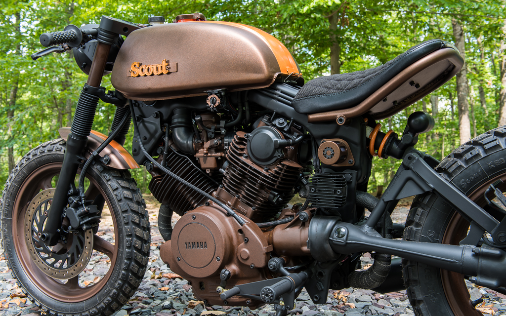 YAMAHA XV750 | INDUSTRIAL SCOUT V2 - Bead Blasted Bronze Bild 11 von 11